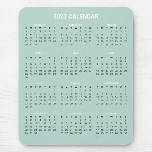 Eenvoudige maar elegante kalender voor 2023 | Mous Muismat (Voorkant)