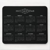 Eenvoudige maar elegante zwarte kalender 2022 | Mo Muismat (Voorkant)