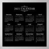 Eenvoudige maar elegante zwarte kalender 2023 | PO Poster (Voorkant)