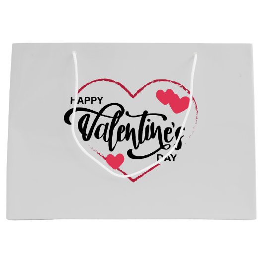 Eenvoudige, maar fijne, gelukkige valentijnsdag groot cadeauzakje (Voorkant)