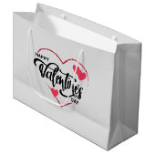 Eenvoudige, maar fijne, gelukkige valentijnsdag groot cadeauzakje (Voorkant Gekanteld)