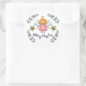 Eenvoudige maar mooie kerst engel Sticker zegel (Tas)