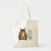 Eenvoudige maar Schattige Cat Boss Canvas tas (Voorkant)