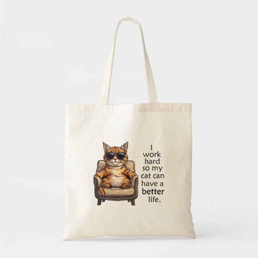 Eenvoudige maar Schattige Cat Boss Canvas tas (Voorkant)