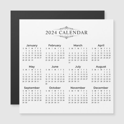 Eenvoudige maar toch elegante kalender 2024 | Magn (Voorkant / Achterkant)