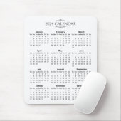 Eenvoudige maar toch elegante kalender 2024 | Mous Muismat (Met muis)
