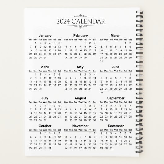 Eenvoudige maar toch elegante kalender 2024 | Plan Planner (Achterkant)