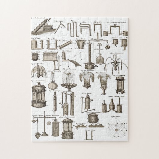 Eenvoudige Machines ~ Hydraulicks & Hydrostaticks  Legpuzzel (Verticaal)