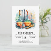 Eenvoudige Mad Scientist Potion Verjaardag Kaart (Staand voorkant)