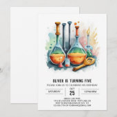 Eenvoudige Mad Scientist Potion Verjaardag Kaart (Voorkant / Achterkant)