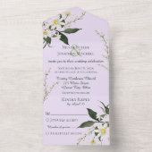 Eenvoudige madeliefjes op Bleke lavendel All In One Uitnodiging (Binnen)