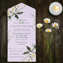 Eenvoudige madeliefjes op Bleke lavendel