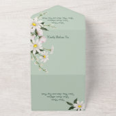 Eenvoudige madeliefjes op Sage Green All In One Uitnodiging (Buitenkant)