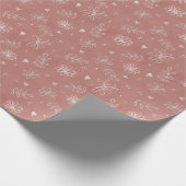Eenvoudige madeliefjes roze bloemige hand getekend cadeaupapier (Hoek)