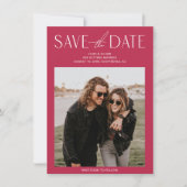 Eenvoudige Magenta Foto sparen de Uitnodiging van  (Voorkant)