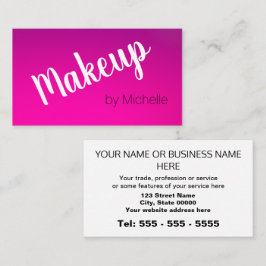 Eenvoudige Magenta Paarse Shades Makeup Artist Visitekaartje