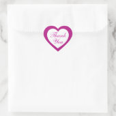 Eenvoudige magenta wit dank u hart stickers (Tas)