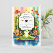 Eenvoudige magische kikker verjaardag kaart (Staand voorkant)