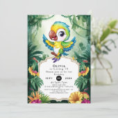 Eenvoudige Magische Papegaai Verjaardag Kaart (Staand voorkant)