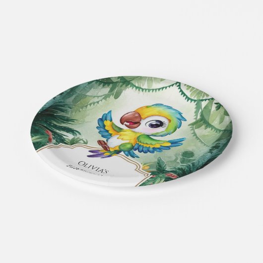 Eenvoudige magische papegaai verjaardag papieren bordje (Gekanteld)