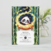 Eenvoudige magische Waterverf Panda Verjaardag Kaart (Staand voorkant)