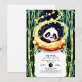 Eenvoudige magische Waterverf Panda Verjaardag Kaart (Voorkant / Achterkant)