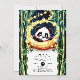 Eenvoudige magische Waterverf Panda Verjaardag Kaart