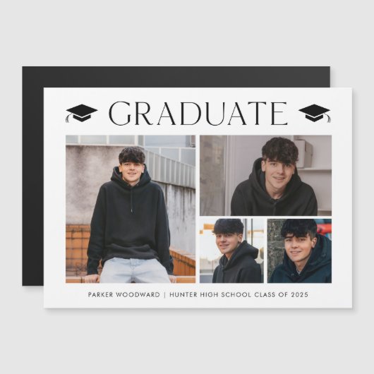 Eenvoudige magnetische uitnodiging voor afstuderen (Voorkant / Achterkant)