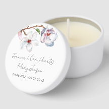 Eenvoudige Magnolia Funeral Mini Kaars Gunsten
