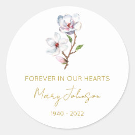 Eenvoudige Magnolia-herdenking Ronde Sticker