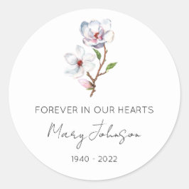 Eenvoudige Magnolia-herdenking Ronde Sticker
