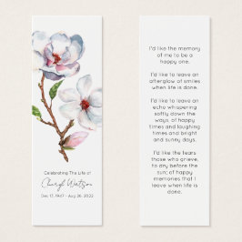 Eenvoudige Magnolia Rouwherdenkingsbladwijzer Mini Visitekaartjes