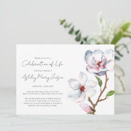 Eenvoudige Magnolia-viering van het leven rouwdien Kaart
