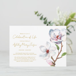 Eenvoudige Magnolia-viering van het leven rouwdien Kaart