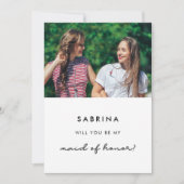 Eenvoudige Maid of Honor voorstel fotokaart Kaart (Voorkant)