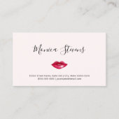Eenvoudige make-up artist Chic Pink Lips en QR-cod Visitekaartje (Voorkant)