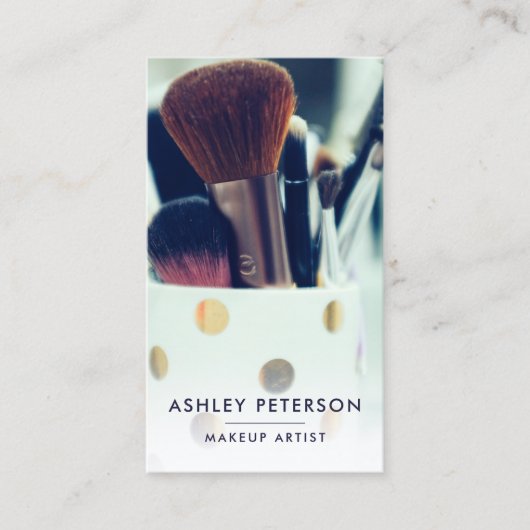 Eenvoudige make-upfotografie met minimale typograf visitekaartje (Voorkant)