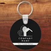 Eenvoudige makelaar Zwart-wit QR-code Sleutelhanger (Voorkant)