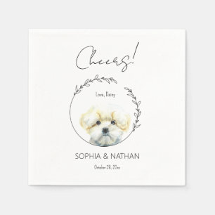 Eenvoudige Maltese Hond Bruiloft Cocktail Servet