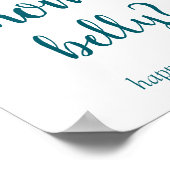 Eenvoudige mama buik | Blauwgroen Aqua Guessing Sp Poster (Hoek)