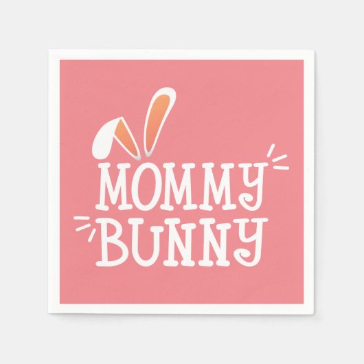 Eenvoudige mammie Bunny Easter Typograaf | Papier  Servet (Voorkant)