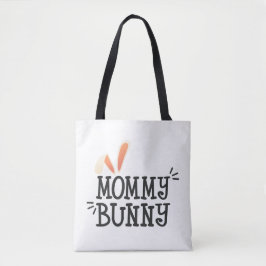 Eenvoudige mammie Bunny Easter Typografie | CANVAS Tote Bag