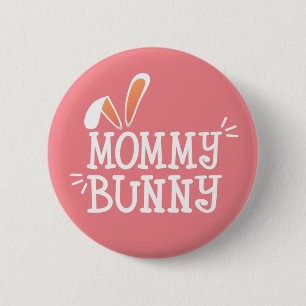 Eenvoudige mammie Bunny Easter Typografie   Pin-Bu Ronde Button 5,7 Cm
