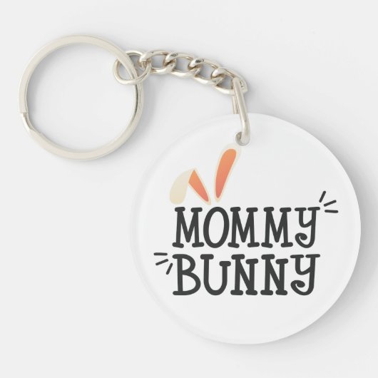 Eenvoudige mammie Bunny Easter Typografie | SLEUTE Sleutelhanger (Voorkant)