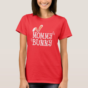 Eenvoudige mammie Bunny Easter Typografie   T-shir T-shirt