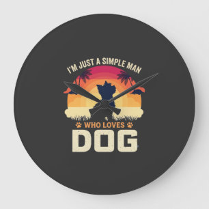 Eenvoudige man die honden silhouet zonsondergang p grote klok