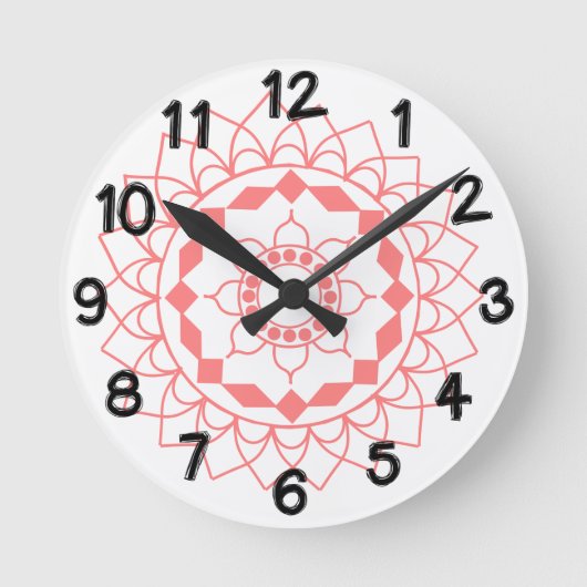 Eenvoudige Mandala Ronde Klok (Voorkant)
