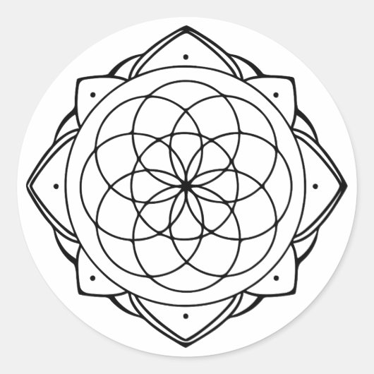 Eenvoudige Mandala Sticker (Voorkant)
