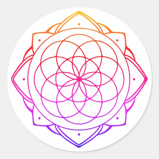Eenvoudige Mandala Sticker (Voorkant)