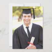 Eenvoudige mannelijke foto afstudeerfeest kaart (Achterkant)